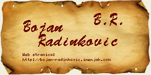 Bojan Radinković vizit kartica